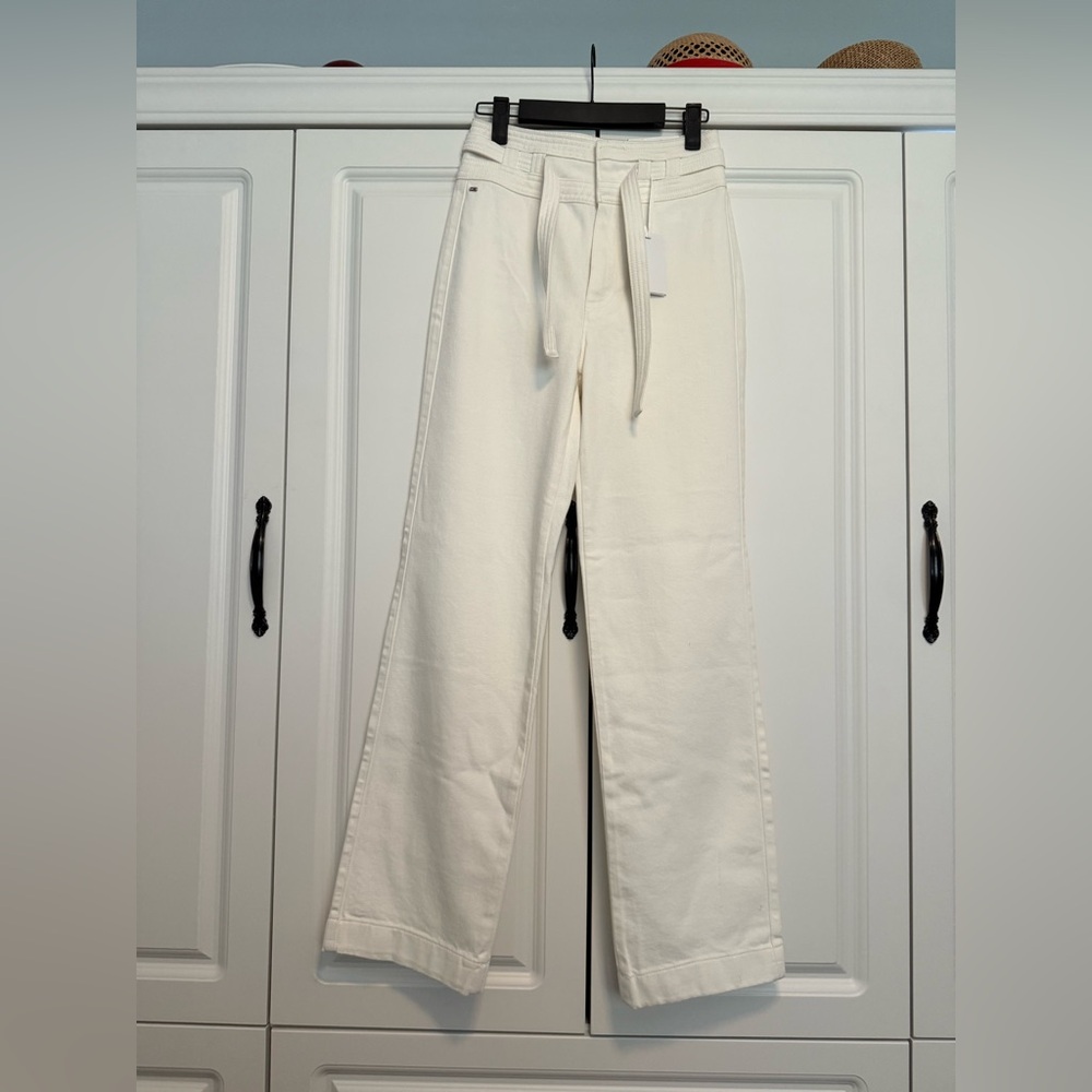 Tommy Hilfiger Cream Wide-Leg Trousers